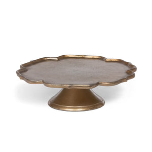 Scalloped Edge Cast Aluminum Cake Plate, 15"