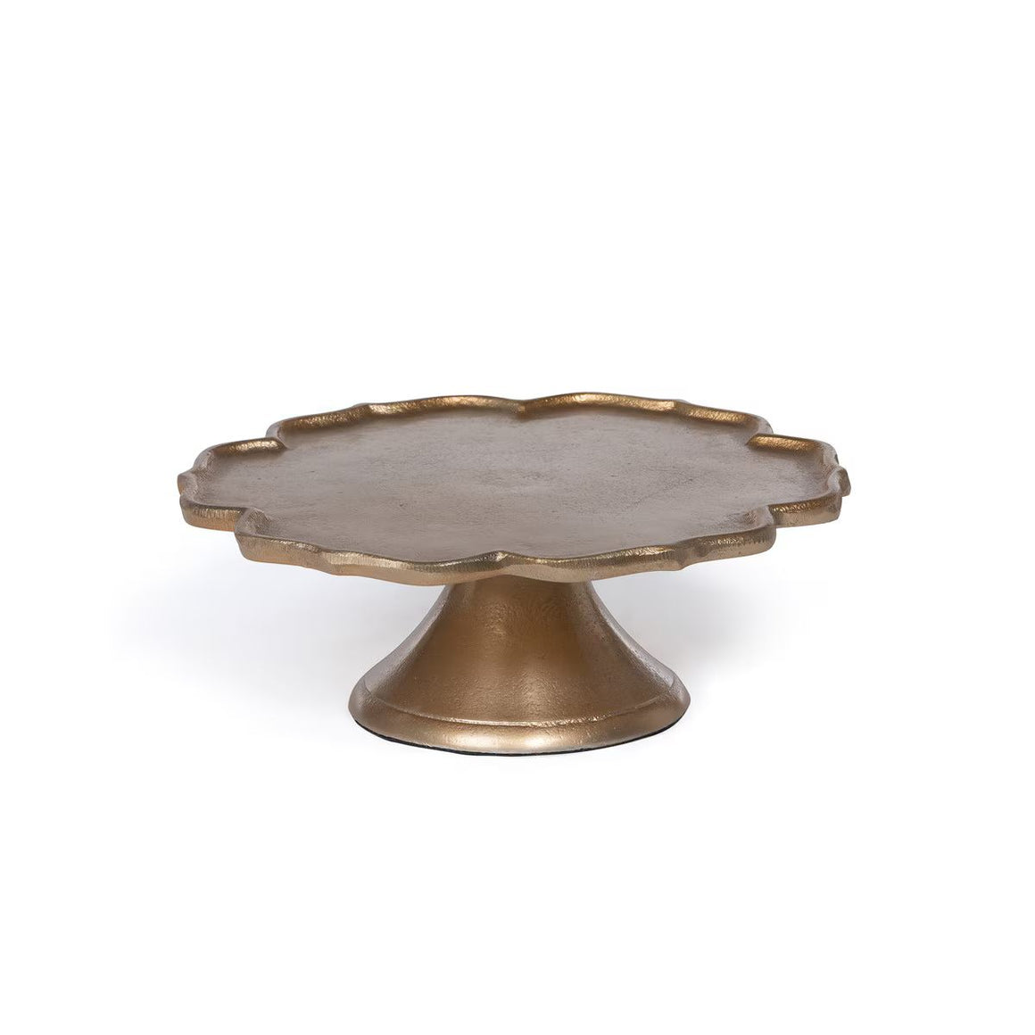 Scalloped Edge Cast Aluminum Cake Plate, 11"