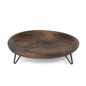 Wooden Round Footed Serving Tray