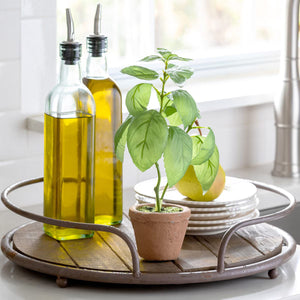 Faux Basil Plant in Windowsill Pot - Set of 6