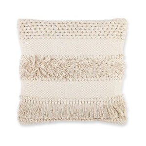 Cotton Woven Fringe Square Pillow