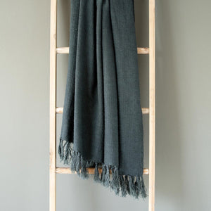 Washed Linen Throw, Indigo