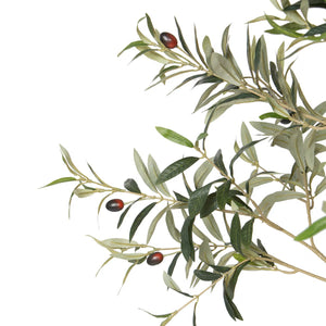 Faux Olive Tree with Weighted Black Pot, 78 Inch