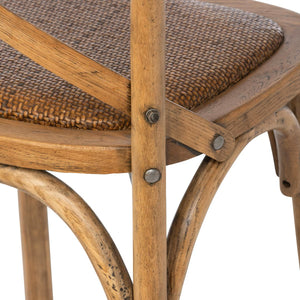 Wooden Cross Back Barstool